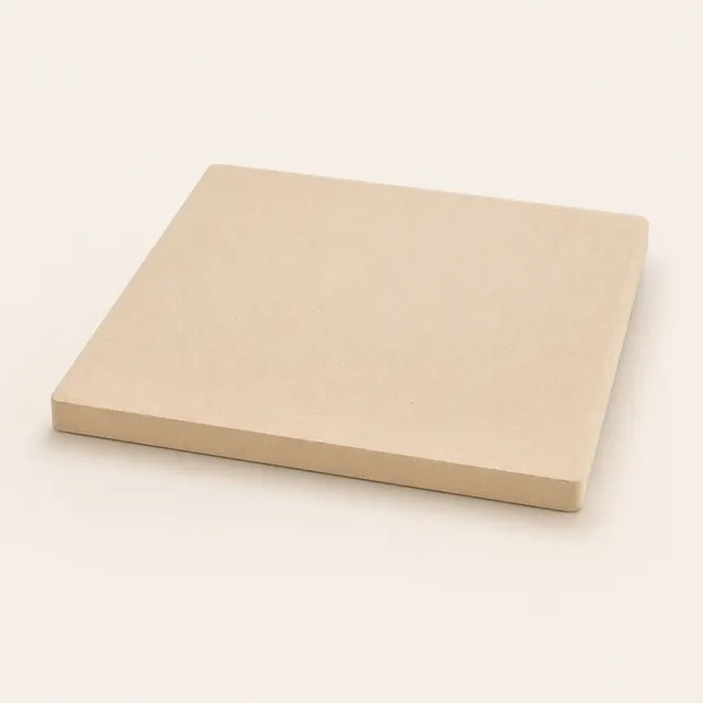 A residential baking stone shown beside a commercial baking stone for comparison